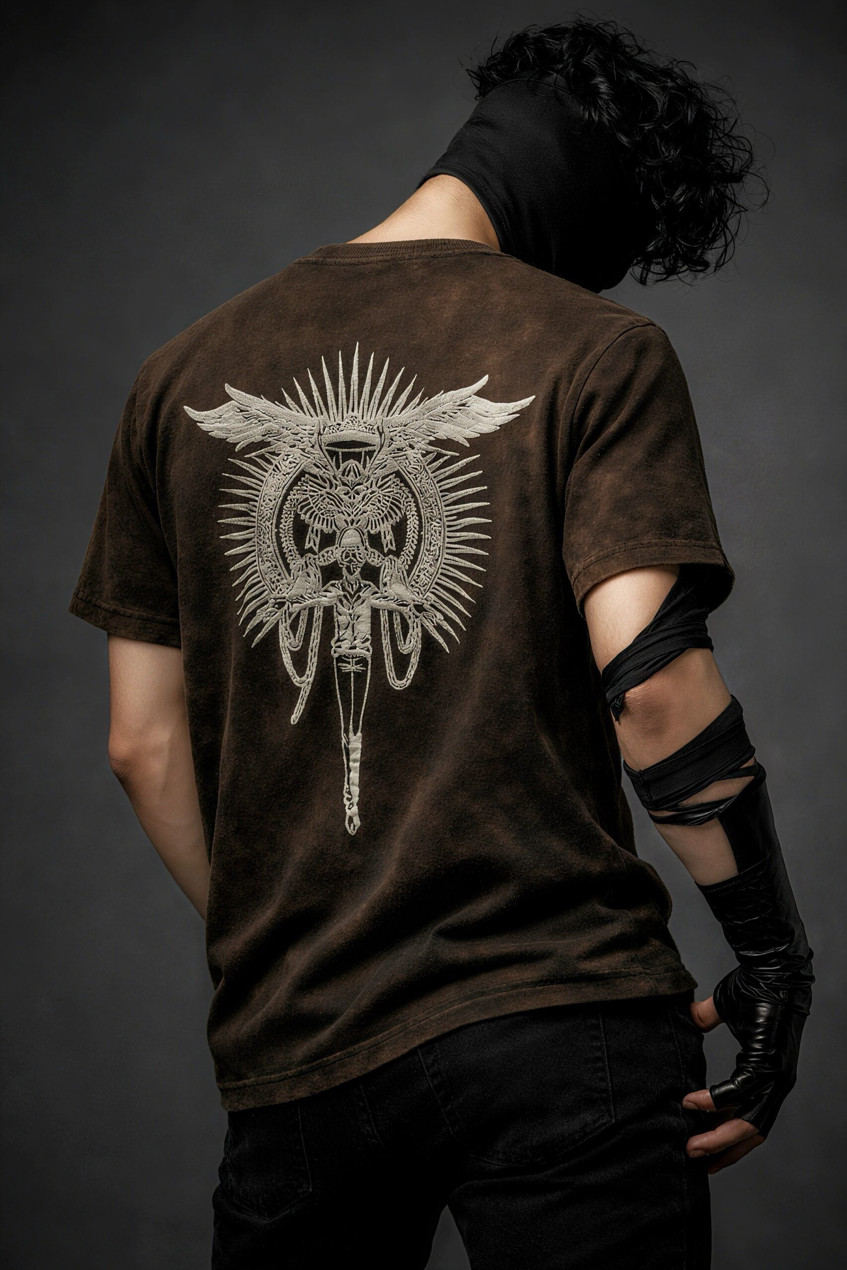 Kolkat Vintage Eagle Back Print Oversized T-Shirt - Image 1